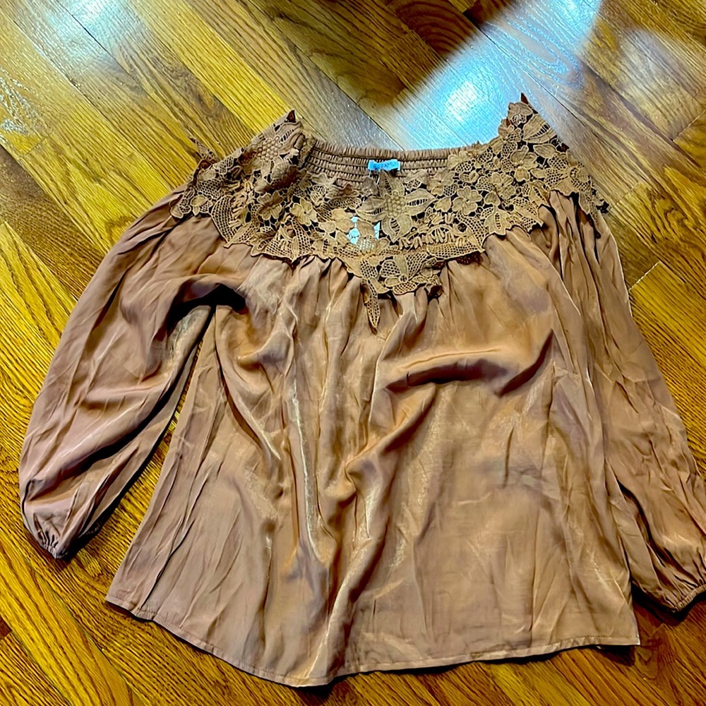 Gold color flowy blouse